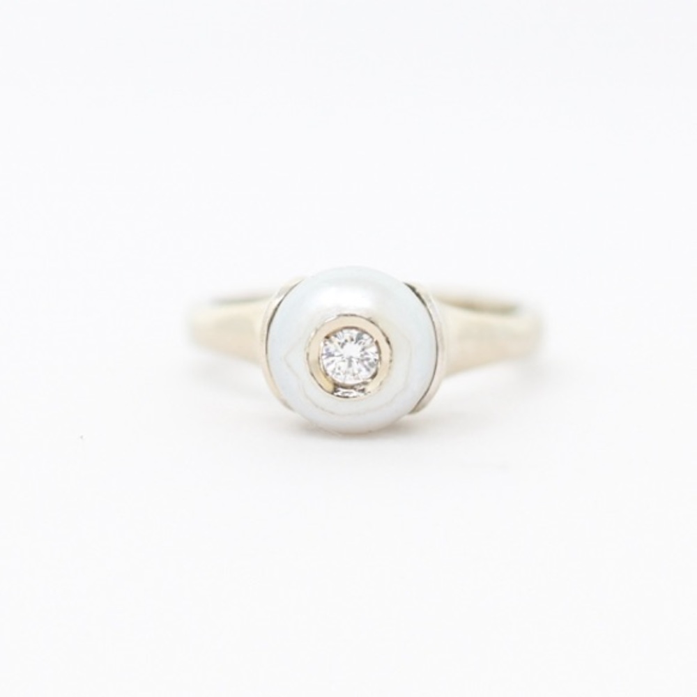 GALATEA Pearl and diamond ring